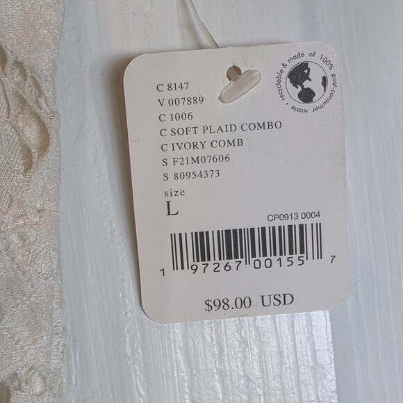 FP Intimately Free People Adella Mini Slip Dress Sz Large Pink Plaid  Ruffle $98 - Picture 12 of 16